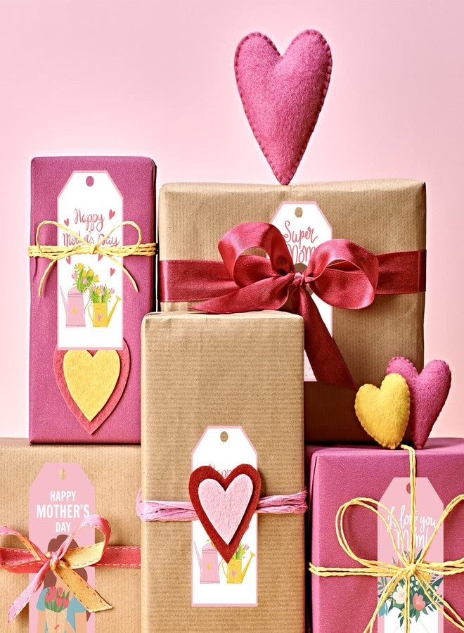 Doumeny Happy Mother's Day Gift Paper Tags 120Pcs Mother's Day Best Mom Ever Hanging Label Tags I Love You Mom Floral Super Mom Tag Sticker with String for DIY Art Craft Mother Party Birthday Supplies - Image 5
